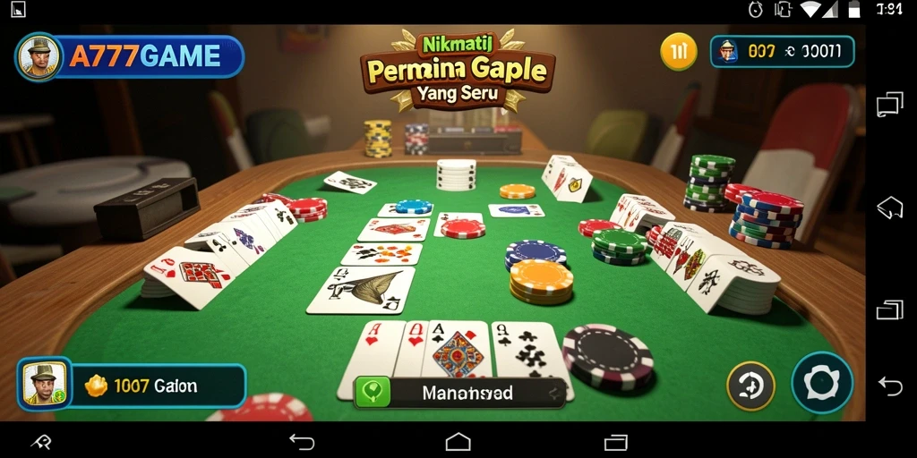 Tampilan gameplay A777GAME dengan suasana Gaple yang menarik.