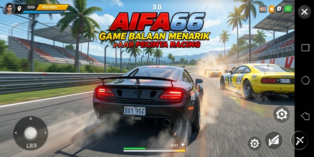 Screenshot AIFA66 menampilkan balapan yang mendebarkan di lintasan kota.