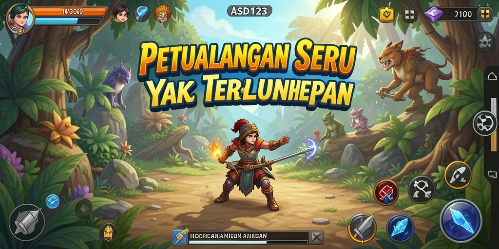 Tampilan menakjubkan dari gameplay petualangan di ASD123.