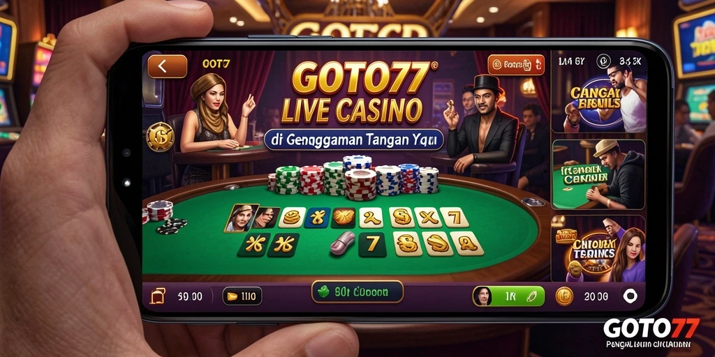 Tampilan gamplay Live Casino GOTO77 yang mendebarkan dan interaktif.