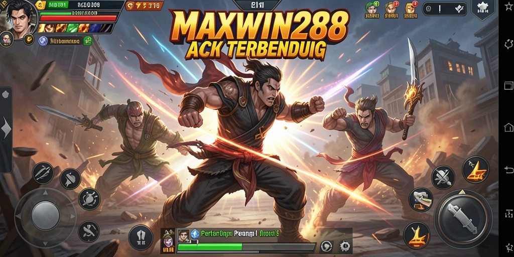 Tampilan gameplay seru dan aksi mendebarkan di MAXWIN288.