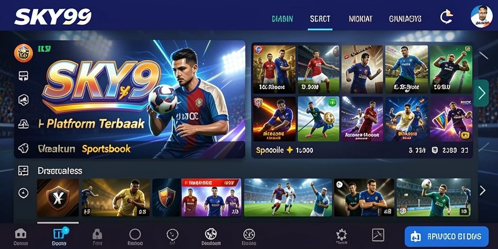 Tampilan utama SKY99 dengan opsi taruhan olahraga yang menarik.