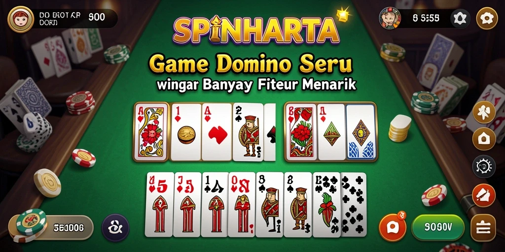 Tampilan menarik dari gameplay Domino SPINHARTA.
