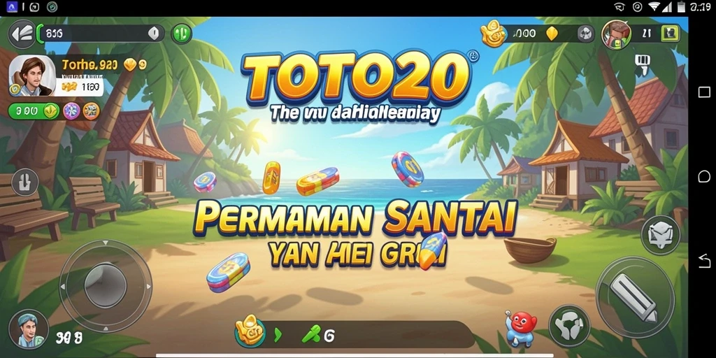 Screenshot TOTO20 menampilkan gameplay santai dengan tampilan yang cerah dan menarik.