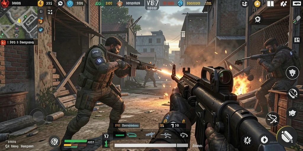 Tampilan menakjubkan dari gameplay V89 saat pertempuran sengit.