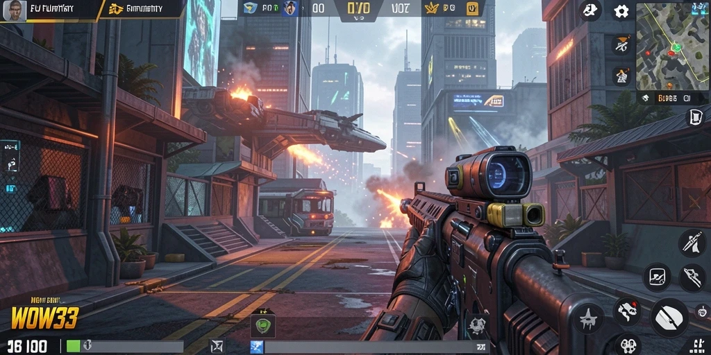 Gameplay intens WOW33 dengan pertarungan FPS yang mendebarkan.